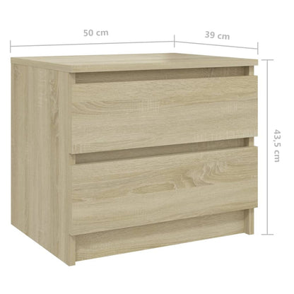 Sonoma Oak Bed Cabinet 50x39x43.5 cm - Durable Engineered Wood