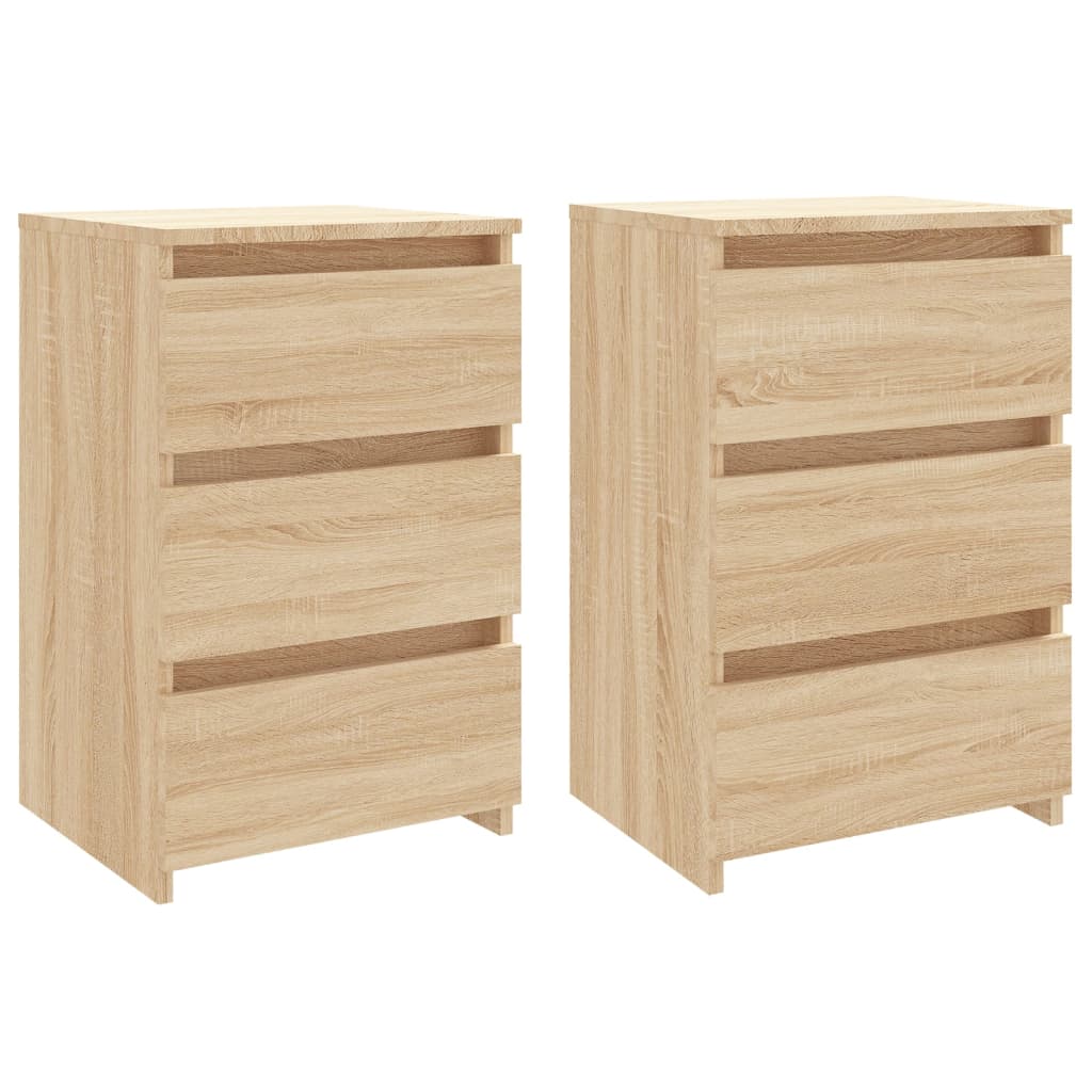 Sonoma Oak Bed Cabinets 2pcs - Engineered Wood 40x35x62.5cm