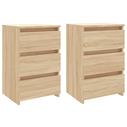 Sonoma Oak Bed Cabinets 2pcs - Engineered Wood 40x35x62.5cm