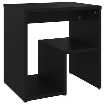 Sleek Black Engineered Wood Bed Cabinet - 40x30x40 cm