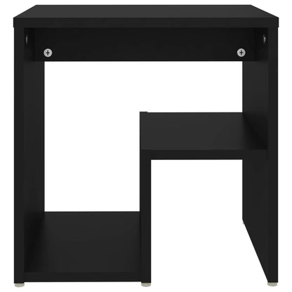 Sleek Black Engineered Wood Bed Cabinet - 40x30x40 cm