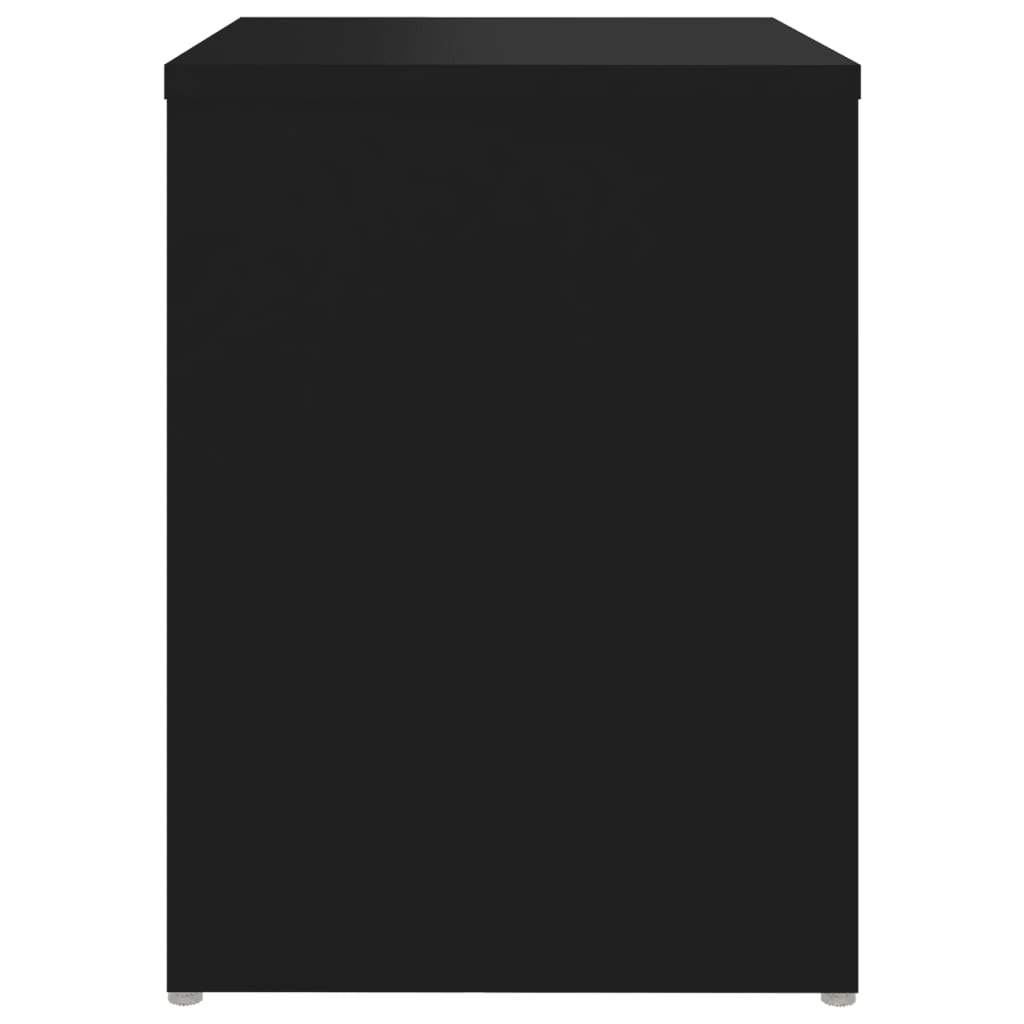 Sleek Black Engineered Wood Bed Cabinet - 40x30x40 cm