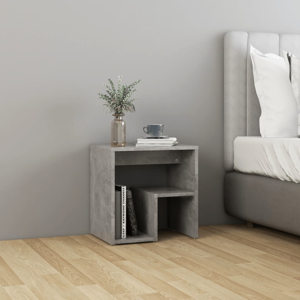 Compact Bedside Cabinet, Concrete Grey, 40x30x40 cm, Engineered Wood