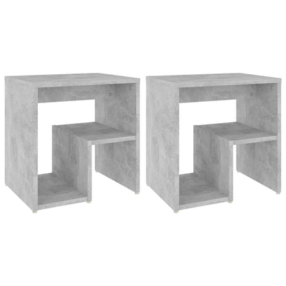 Concrete Grey Bed Cabinets 2pcs, Engineered Wood, 40x30x40 cm