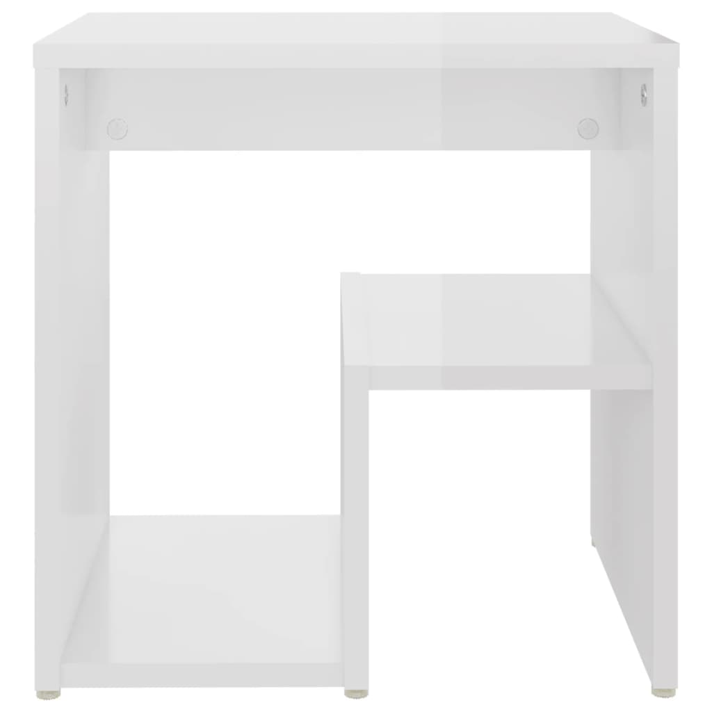 High Gloss White Bed Cabinet, 40x30x40 cm, Engineered Wood