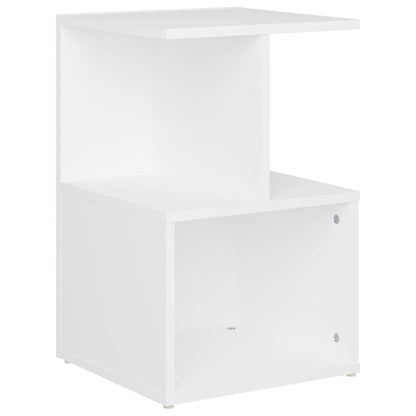 Sleek White Bedside Cabinet 35x35x55 cm - Engineered Wood
