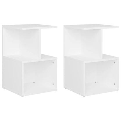 White Bedside Cabinets 2 Pcs - 35x35x55 cm Engineered Wood