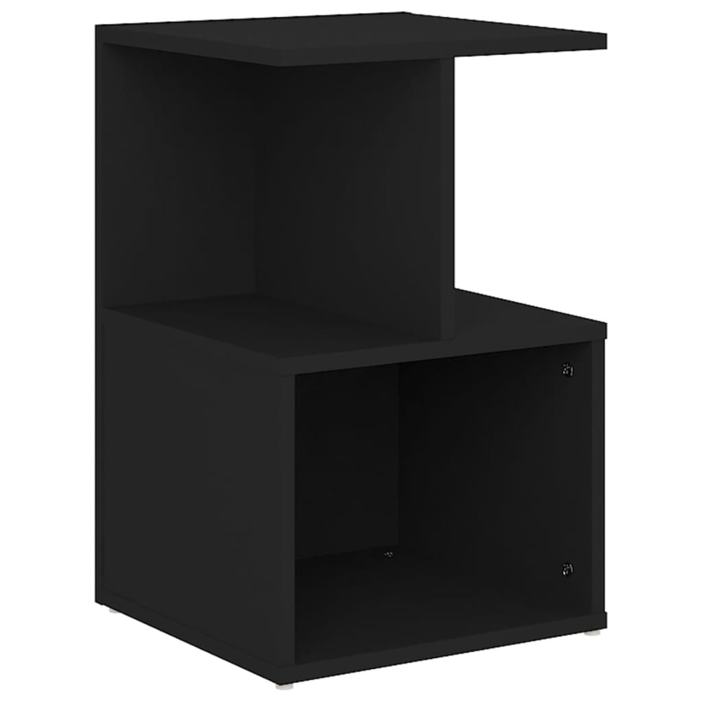 Sleek Black Bedside Cabinet 35x35x55 cm - Engineered Wood