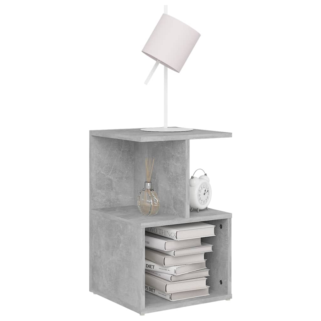 Concrete Grey Bedside Cabinet, 35x35x55 cm, Engineered Wood