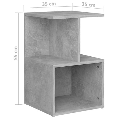 Concrete Grey Bedside Cabinets Set, Engineered Wood - 2 pcs, 35x35x55 cm