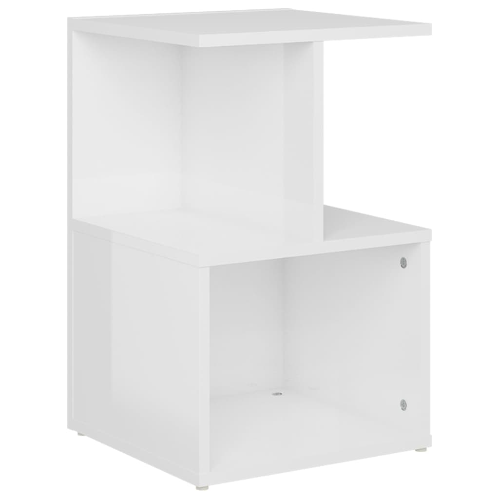 High Gloss White Bedside Cabinet 35x35x55 cm Engineered Wood