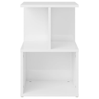 High Gloss White Bedside Cabinet 35x35x55 cm Engineered Wood