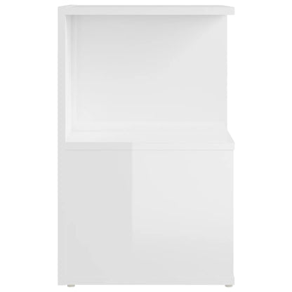 High Gloss White Bedside Cabinet 35x35x55 cm Engineered Wood