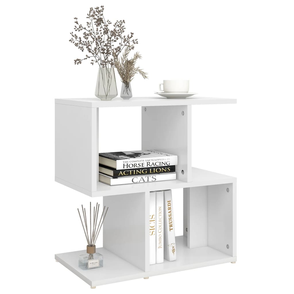 White Engineered Wood Bedside Cabinet 50x30x51.5 cm