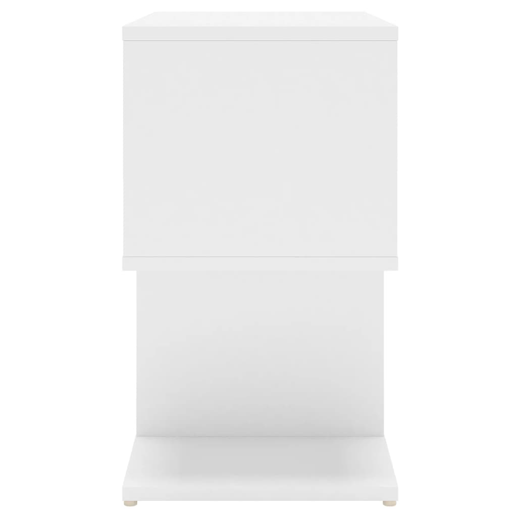 White Engineered Wood Bedside Cabinet 50x30x51.5 cm