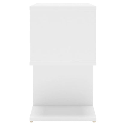 White Engineered Wood Bedside Cabinet 50x30x51.5 cm