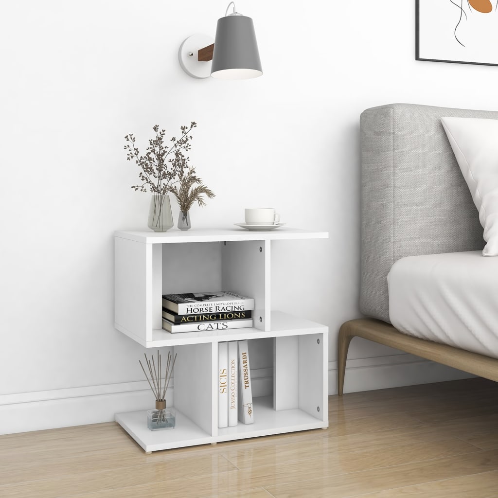 White Engineered Wood Bedside Cabinet 50x30x51.5 cm