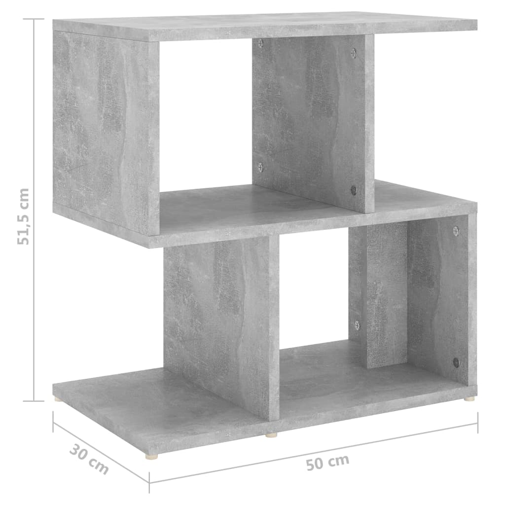Set of 2 Concrete Grey Bedside Cabinets - 50x30x51.5 cm, Engineered Wood
