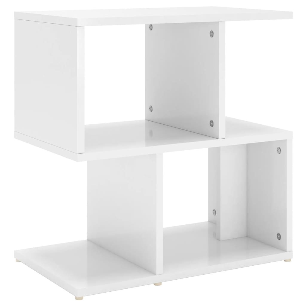 High Gloss White Bedside Cabinet, 50x30x51.5 cm, Engineered Wood