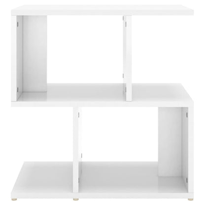 High Gloss White Bedside Cabinet, 50x30x51.5 cm, Engineered Wood