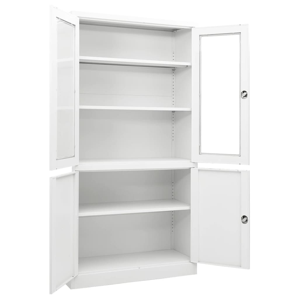 Office Cabinet White 90x40x180 cm Steel