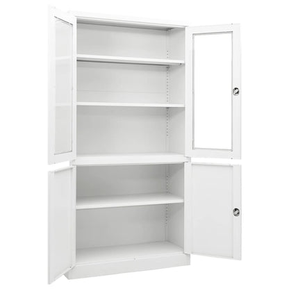 Office Cabinet White 90x40x180 cm Steel