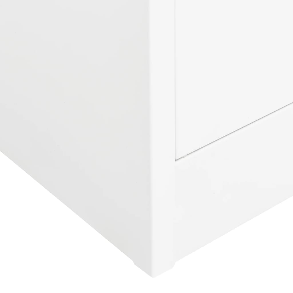 Office Cabinet White 90x40x180 cm Steel