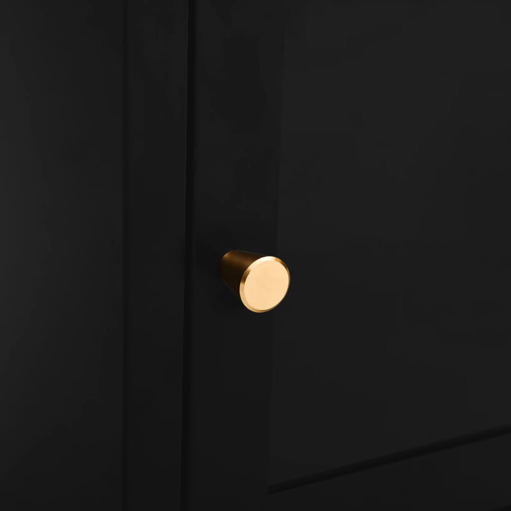 Sleek Black Steel & Glass Nightstand - 40x30x54.5 cm