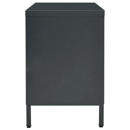 TV Cabinet Anthracite 105x35x52 cm Steel and Glass