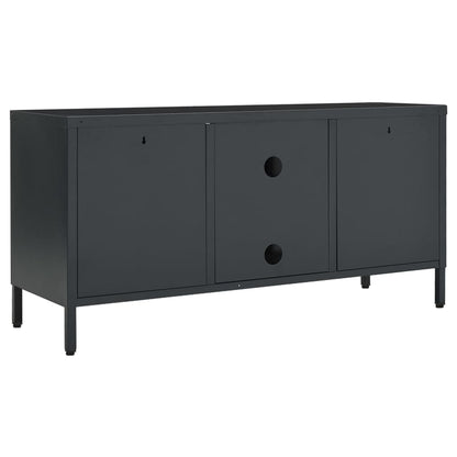 TV Cabinet Anthracite 105x35x52 cm Steel and Glass
