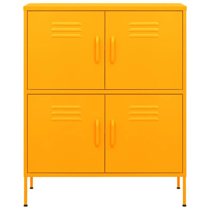 Mustard Yellow Steel Storage Cabinet 80x35x101.5 cm