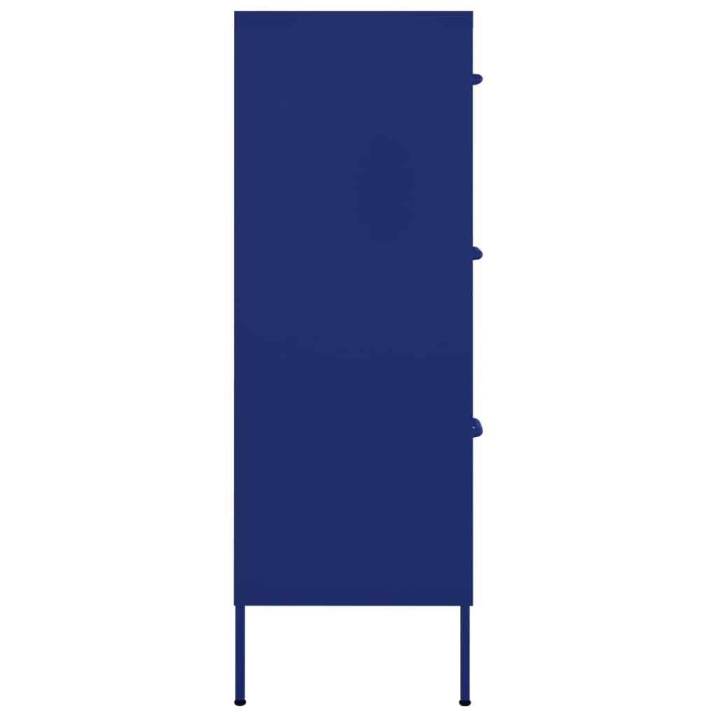 Navy Blue Steel Drawer Cabinet - 80x35x101.5 cm