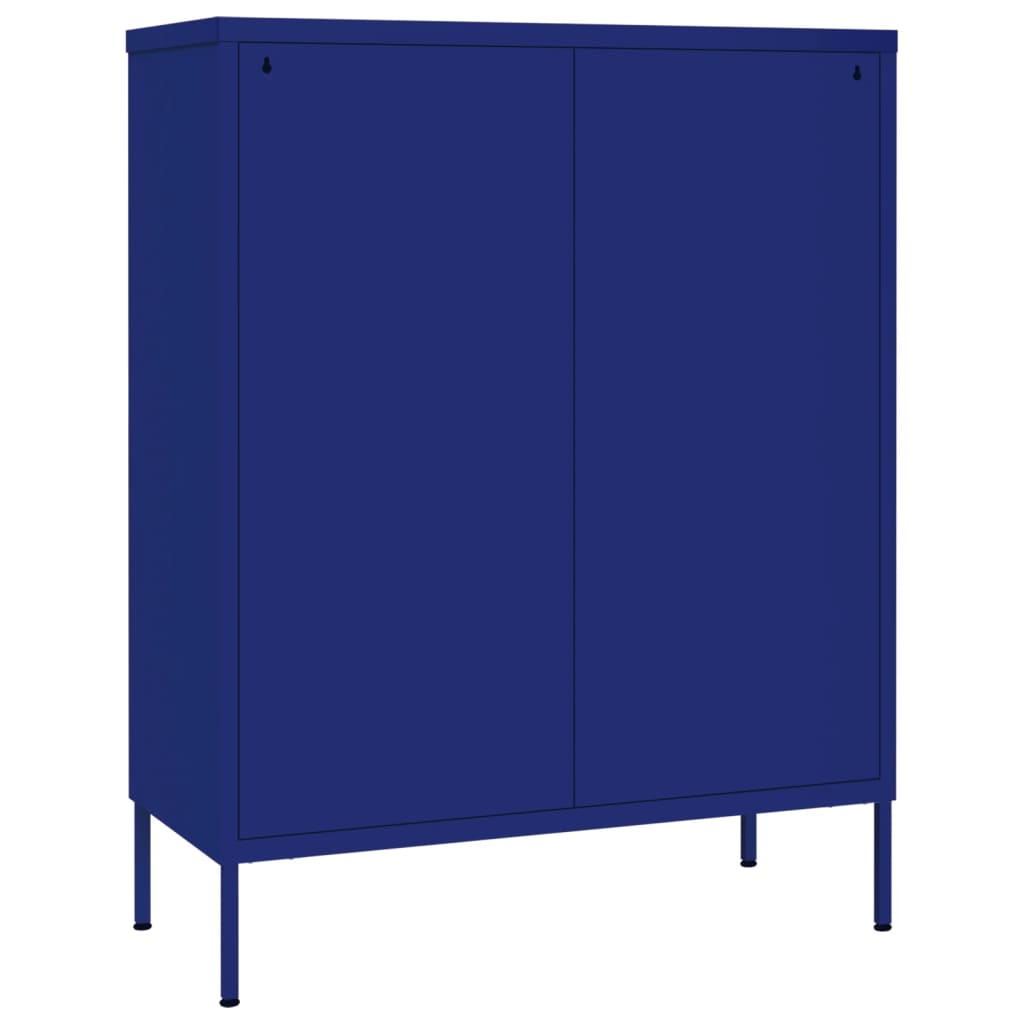 Navy Blue Steel Drawer Cabinet - 80x35x101.5 cm