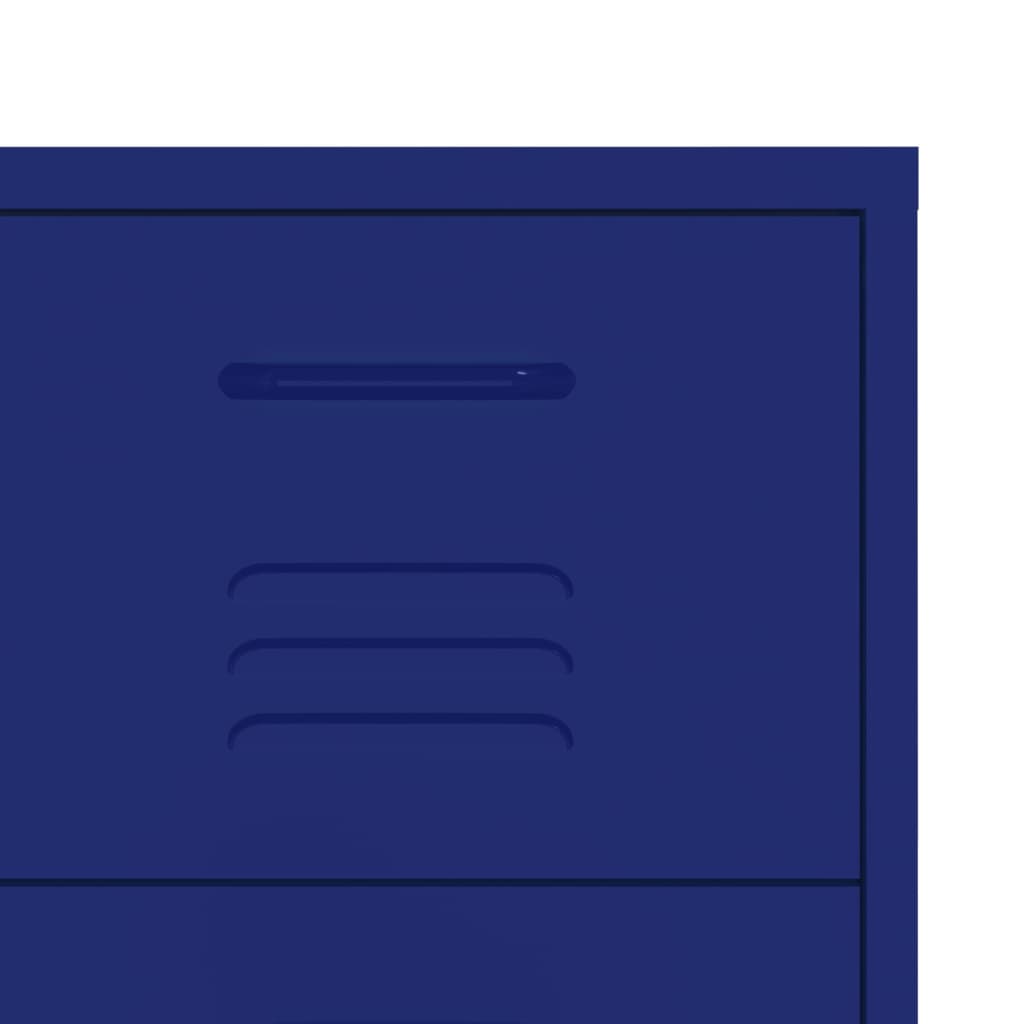 Navy Blue Steel Drawer Cabinet - 80x35x101.5 cm