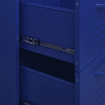 Navy Blue Steel Drawer Cabinet - 80x35x101.5 cm