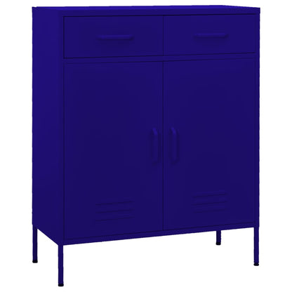 Navy Blue Steel Storage Cabinet 80x35x101.5 cm - Sleek & Durable