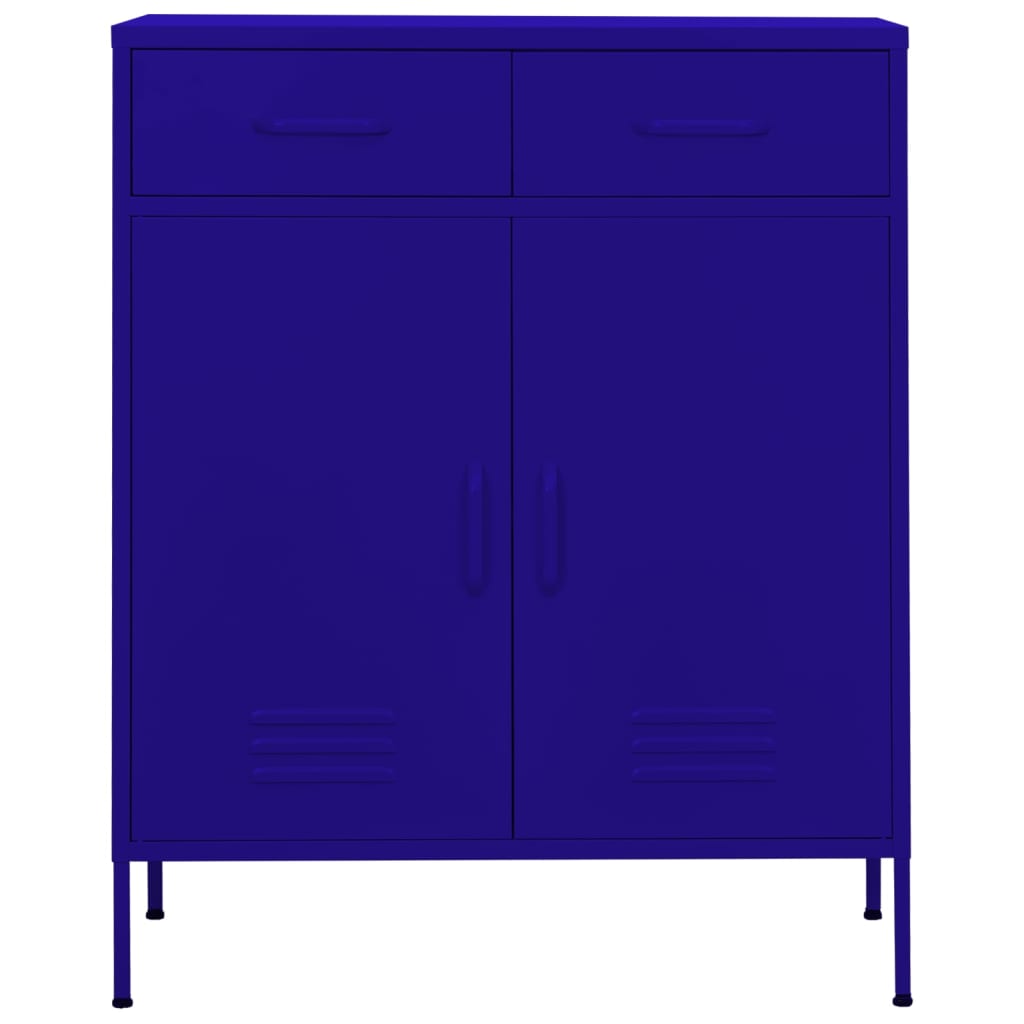 Navy Blue Steel Storage Cabinet 80x35x101.5 cm - Sleek & Durable