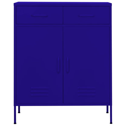 Navy Blue Steel Storage Cabinet 80x35x101.5 cm - Sleek & Durable