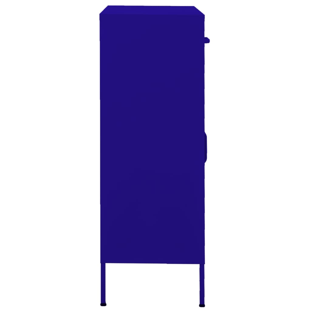 Navy Blue Steel Storage Cabinet 80x35x101.5 cm - Sleek & Durable