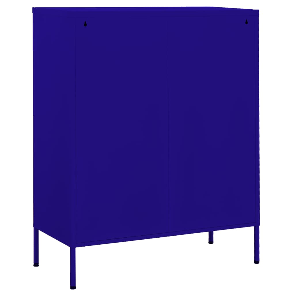 Navy Blue Steel Storage Cabinet 80x35x101.5 cm - Sleek & Durable