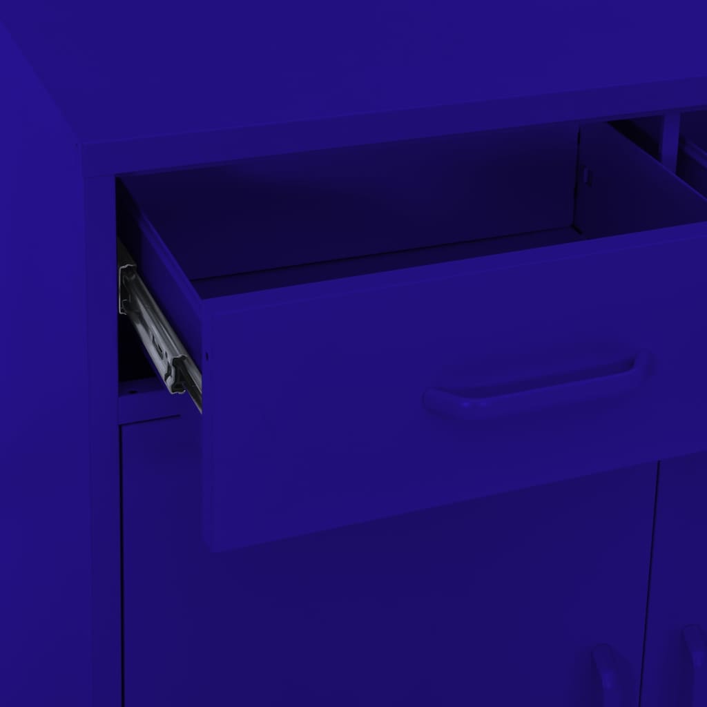 Navy Blue Steel Storage Cabinet 80x35x101.5 cm - Sleek & Durable
