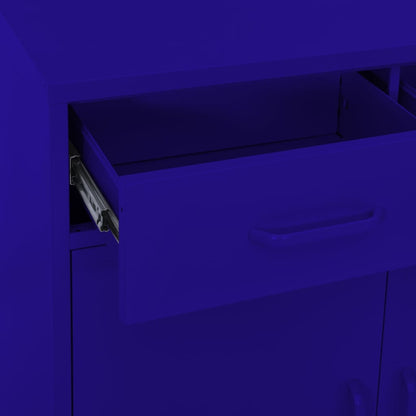 Navy Blue Steel Storage Cabinet 80x35x101.5 cm - Sleek & Durable