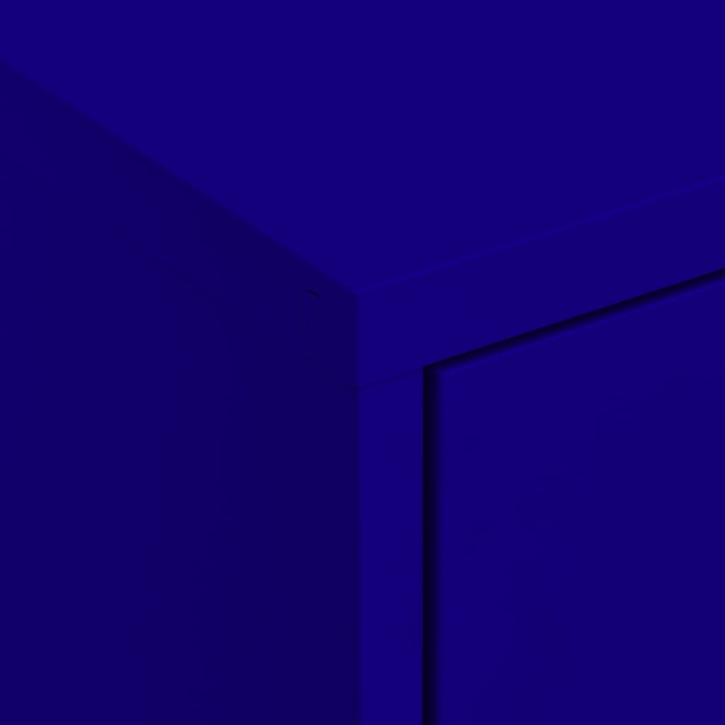 Navy Blue Steel Storage Cabinet 80x35x101.5 cm - Sleek & Durable