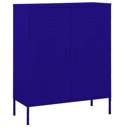 Navy Blue Steel Storage Cabinet 80x35x101.5 cm - Sleek & Durable