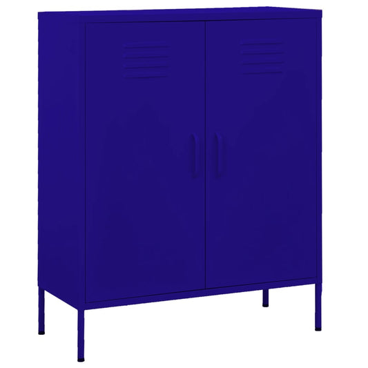Navy Blue Steel Storage Cabinet 80x35x101.5 cm - Sleek & Durable