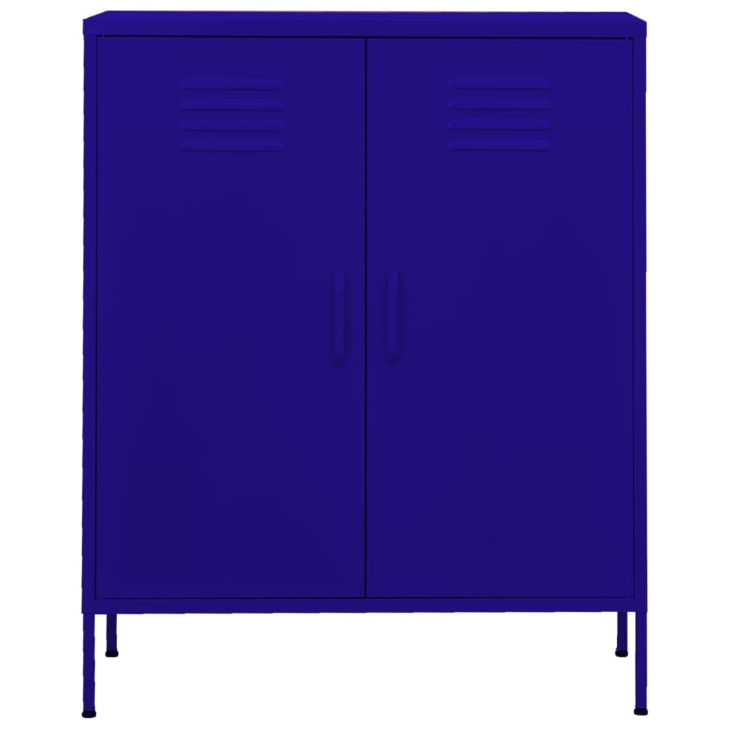Navy Blue Steel Storage Cabinet 80x35x101.5 cm - Sleek & Durable
