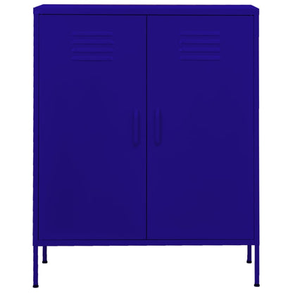 Navy Blue Steel Storage Cabinet 80x35x101.5 cm - Sleek & Durable