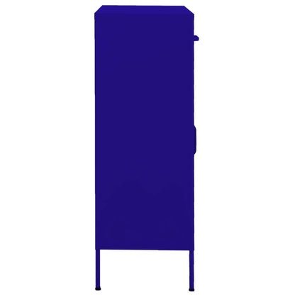 Navy Blue Steel Storage Cabinet 80x35x101.5 cm - Sleek & Durable