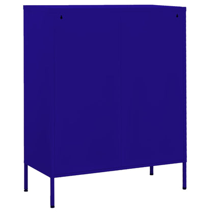Navy Blue Steel Storage Cabinet 80x35x101.5 cm - Sleek & Durable