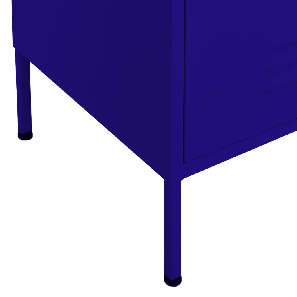 Navy Blue Steel Storage Cabinet 80x35x101.5 cm - Sleek & Durable